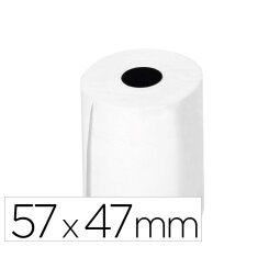 Rollo sumadora termico q-connect 57 mm ancho x 47mm diametro para tpv sin bisfenol a papel de 70 g/m2