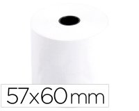 Rollo sumadora termico q-connect 57 mm ancho x 60 mm diametro sin bisfenol a papel de 70 g/m2