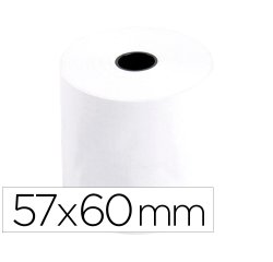 Rollo sumadora termico q-connect 57 mm ancho x 60 mm diametro sin bisfenol a papel de 70 g/m2