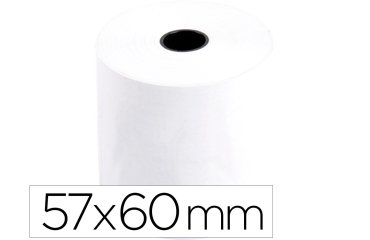 Rollo sumadora termico q-connect 57 mm ancho x 60 mm diametro sin bisfenol a papel de 70 g/m2