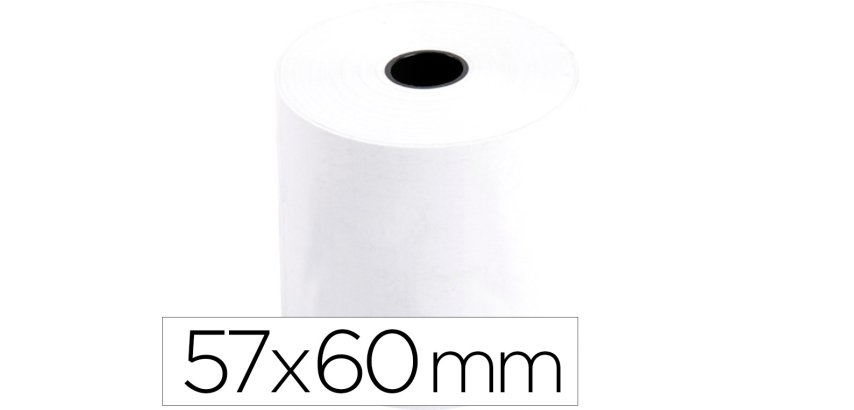 Rollo térmico Q-connect 57 x 60 x 12mm papel de 70 g/m2