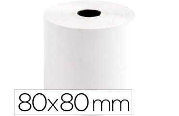Rollo sumadora termico q-connect 80 mm ancho x 80 mm diametro sin bisfenol a papel de 70 g/m2