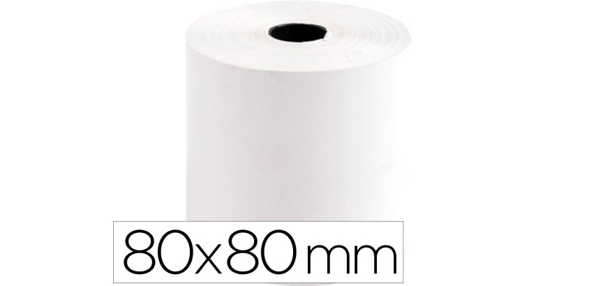 Rollo térmico q-connect 80 mm x 80 mm diametro x 12mm sin bisfenol a papel de 70 g/m2