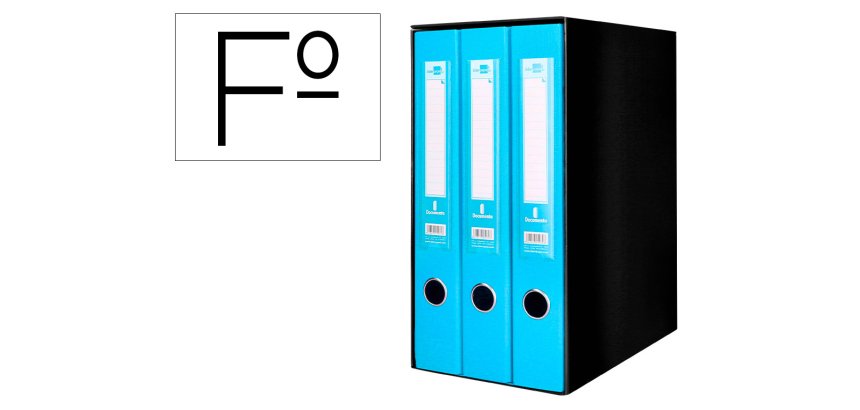 Modulo liderpapel 3 archivadores folio 2 anillas mecanismo de palanca 52mm celeste