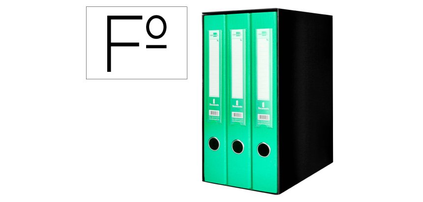 Modulo liderpapel 3 archivadores folio 2 anillas mecanismo de palanca 52mm verde pastel