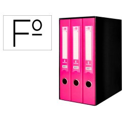 Modulo liderpapel 3 archivadores folio 2 anillas mecanismo de palanca 52mm rosa