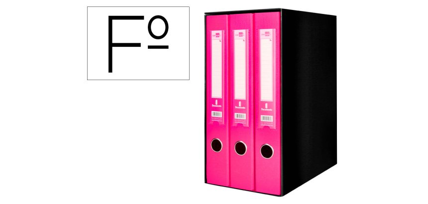 Modulo liderpapel 3 archivadores folio 2 anillas mecanismo de palanca 52mm rosa