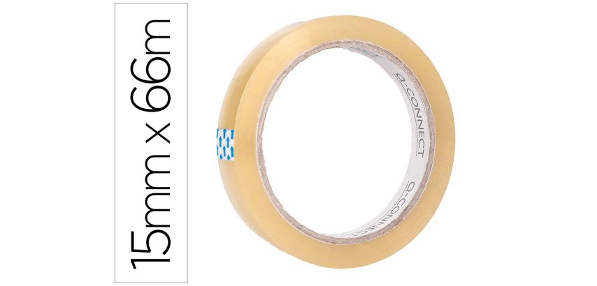 Cinta adhesiva q-connect transparente 66 m x 15 mm