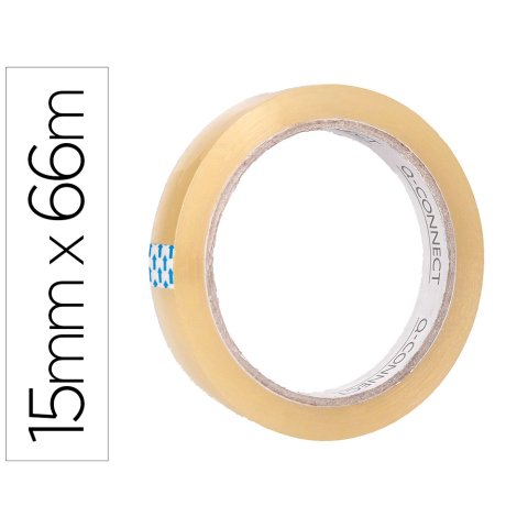 Cinta adhesiva q-connect transparente 66 m x 15 mm