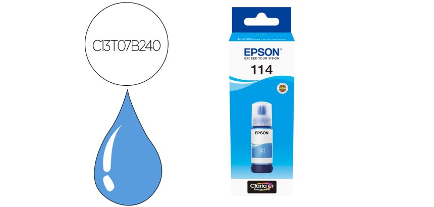 Tinta epson t114 eco tank et-8500 / 8550 cian botella 70 ml