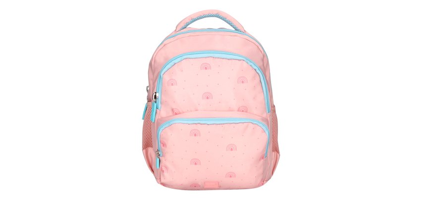 Mochila escolar liderpapel multibolsillo infantil rosa rainbows 350x110x270 mm