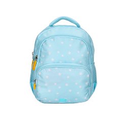Mochila escolar liderpapel multibolsillo infantil azul flowers 350x110x270 mm