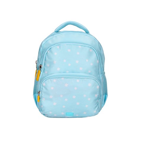 Mochila escolar liderpapel multibolsillo infantil azul flowers 350x110x270 mm