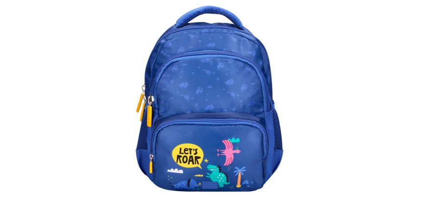 Mochila escolar liderpapel multibolsillo infantil azul dino 350x110x270 mm