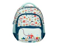 Mochila escolar liderpapel multibolsillo infantil azul cars 350x110x270 mm