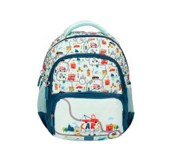 Mochila escolar liderpapel multibolsillo infantil azul cars 350x110x270 mm