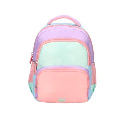 Mochila escolar liderpapel multibolsillo infantil azul rosa morado 350x110x270 mm