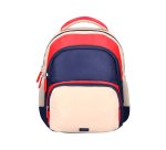 Mochila escolar liderpapel multibolsillo infantil azul marino rojo beige 350x110x270 mm