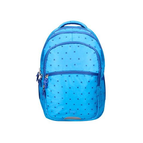 Mochila escolar liderpapel multibolsillo para portatil azul cruces 450x145x300 mm