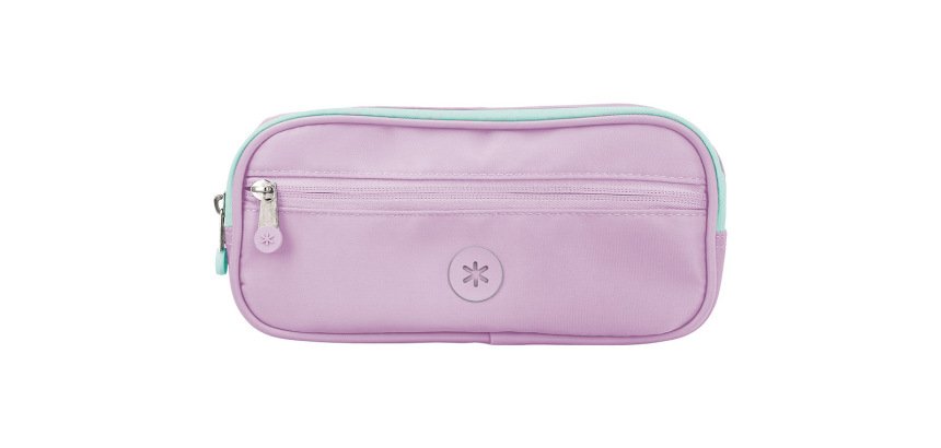 Estuche portatodo antartik fusion flex 3 cremalleras morado compañero mochila 100x60x220 mm