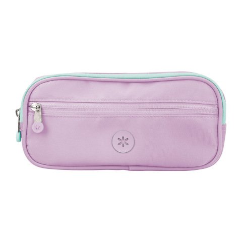Estuche portatodo antartik fusion flex 3 cremalleras morado compañero mochila 100x60x220 mm