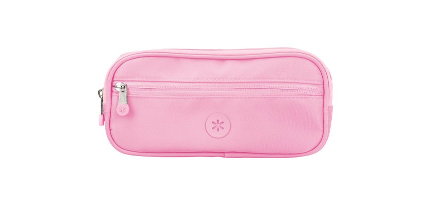 Estuche portatodo antartik fusion flex 3 cremalleras rosa compañero mochila 100x60x220 mm
