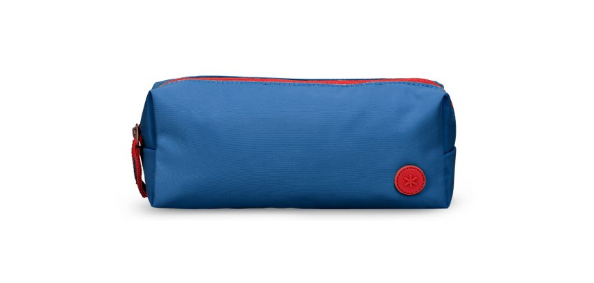 Estuche portatodo antartik basic pack 1 compartimento azul marino compañero mochila 80x55x210 mm