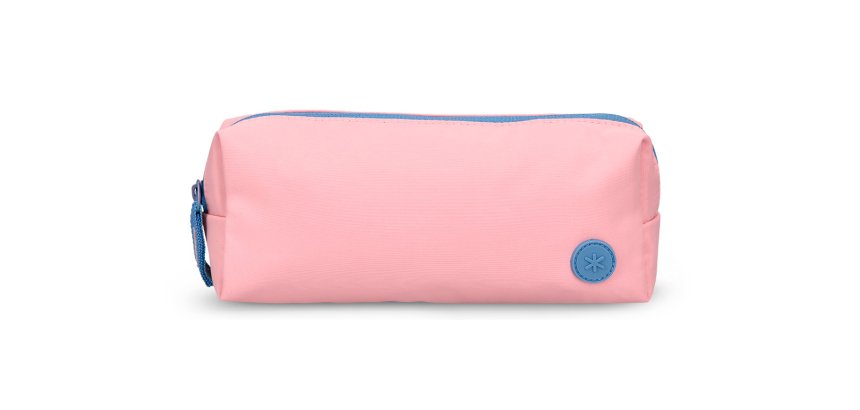 Estuche portatodo antartik basic pack 1 compartimento rosa compañero mochila 80x55x210 mm