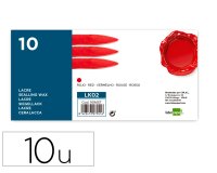 Lacre liderpapel rojo caja de 10 barras