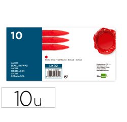Lacre liderpapel rojo caja de 10 barras