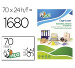 Etiquetas adhesivas Tico naranja fluorescente permanente láser / inkjet / fotocopia 70 x 36 mm - Caja de 1680 unidades