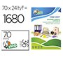 Etiquetas adhesivas Tico naranja fluorescente permanente láser / inkjet / fotocopia 70 x 36 mm - Caja de 1680 unidades