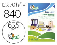 Etiqueta adhesiva Tico verde fluorescente permanente laser / inkjet / fotocopia redonda 63,5 mm - Caja de 840 unidades