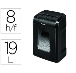 Destructora de documentos fellowes 12c capacidad 8h seguridad p4 grapas clips y tarjetas papelera 19 l