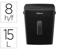 Destructora de documentos fellowes p-42c capacidad 8h seguridad p4 grapas y tarjetas papelera 15 l