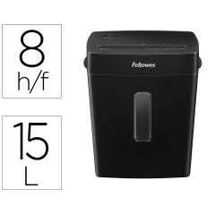 Destructora de documentos fellowes p-42c capacidad 8h seguridad p4 grapas y tarjetas papelera 15 l