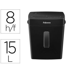 Destructora de documentos fellowes p-42c capacidad 8h seguridad p4 grapas y tarjetas papelera 15 l