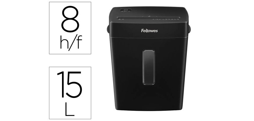 Destructora de documentos fellowes p-42c capacidad 8h seguridad p4 grapas y tarjetas papelera 15 l