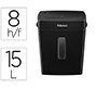 Destructora de documentos fellowes p-42c capacidad 8h seguridad p4 grapas y tarjetas papelera 15 l