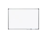 Pizarra blanca rocada lacada magnetica marco aluminio con cantoneras 60x90 cm