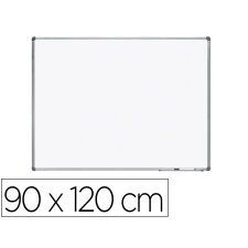 Pizarra blanca rocada lacada magnetica marco aluminio con cantoneras 90x120 cm