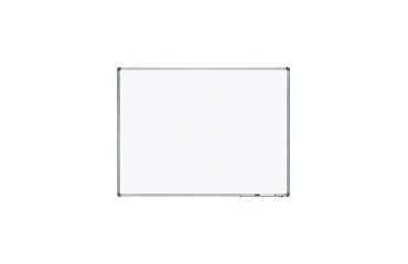 Pizarra blanca rocada lacada magnetica marco aluminio con cantoneras 90x120 cm
