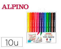 Rotulador alpino textil marker color experience estuche de 10 unidades colores surtidos