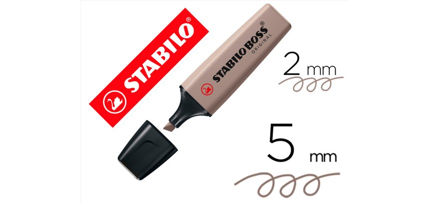 Rotulador stabilo boss original fluorescente nature colors gris calido