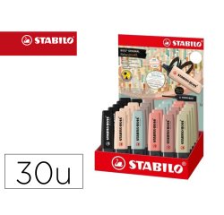 Rotulador stabilo boss pastel fluorescente 70 nature colors expositor de 30 unidades colores surtidos