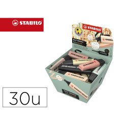 Rotulador stabilo boss pastel fluorescente 70 nature colors expositor cesta de 30 unidades colores surtidos