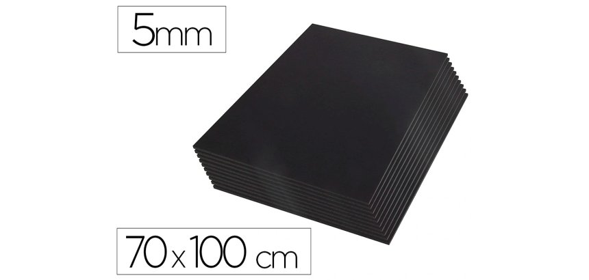 Carton pluma liderpapel negro doble cara 70x100cm espesor 5 mm