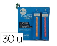 Pulsera de tela unicef expositor de 30 unidades surtidas