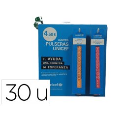 Pulsera de tela unicef expositor de 30 unidades surtidas