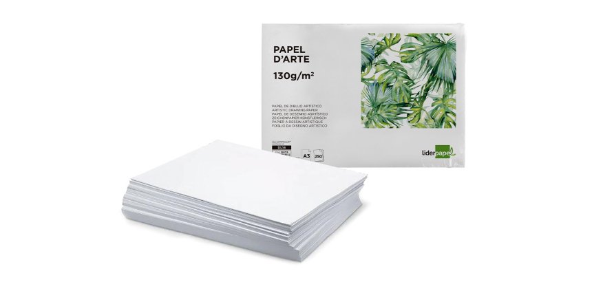 Papel dibujo liderpapel 297x420 mm 130 gr sin recuadro din a3 hoja